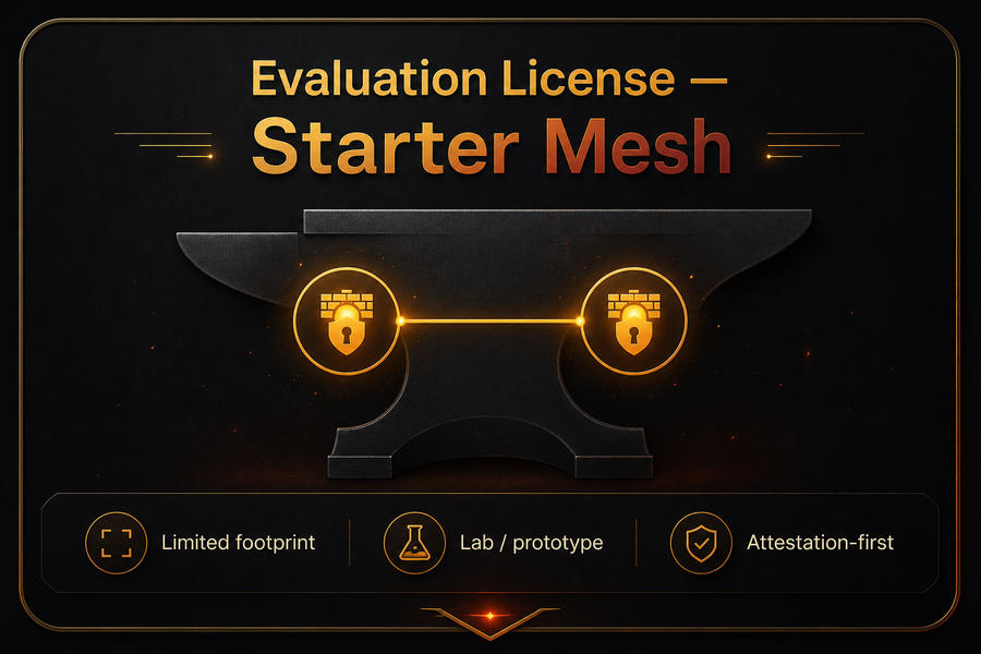 Evaluation License — Starter Mesh with two connected gateway nodes