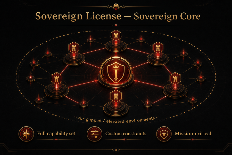 Sovereign License — larger mesh with air-gap boundary